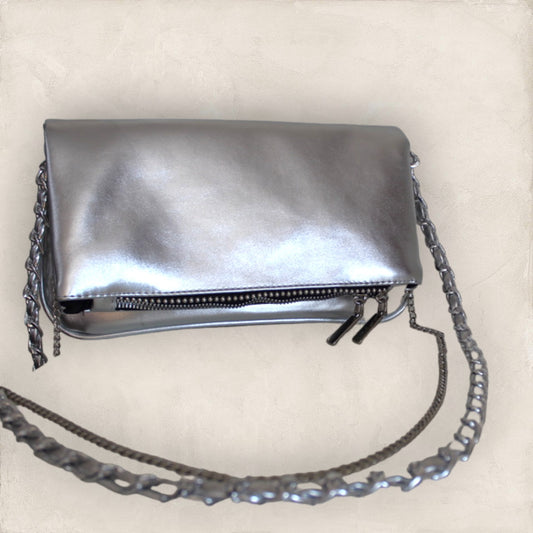 Bolsa Aruma Plateado Cadena Plata