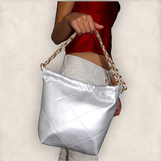 Bolsa Yamil mini Plateado