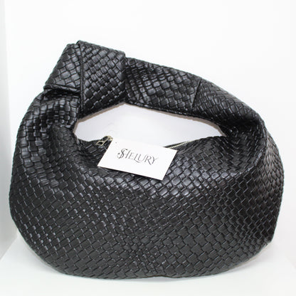 Bolsa Hobo Trenzada Negra