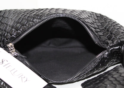 Bolsa Hobo Trenzada Negra