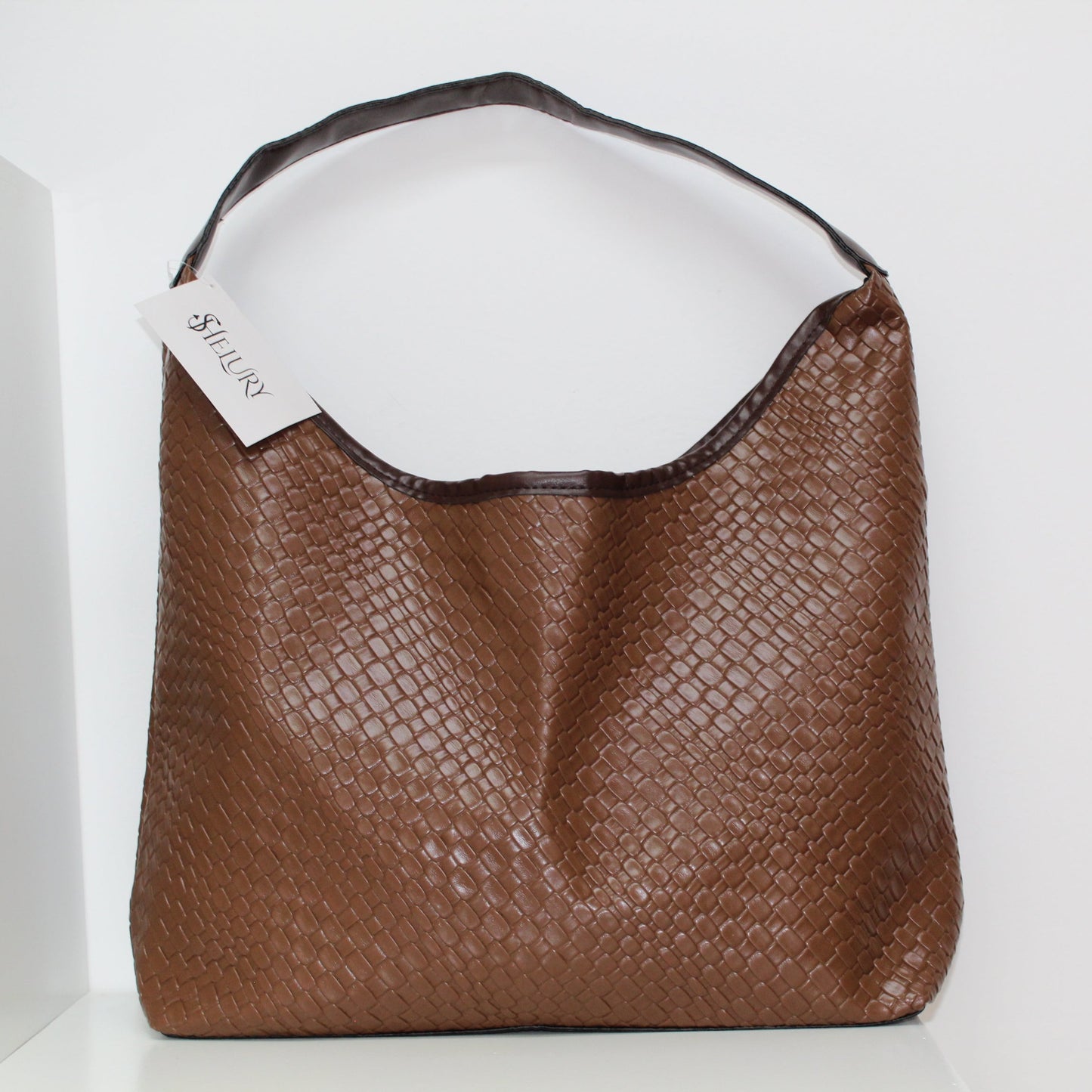 Bolsa Shopper Trenzada en Color Café Chocolate