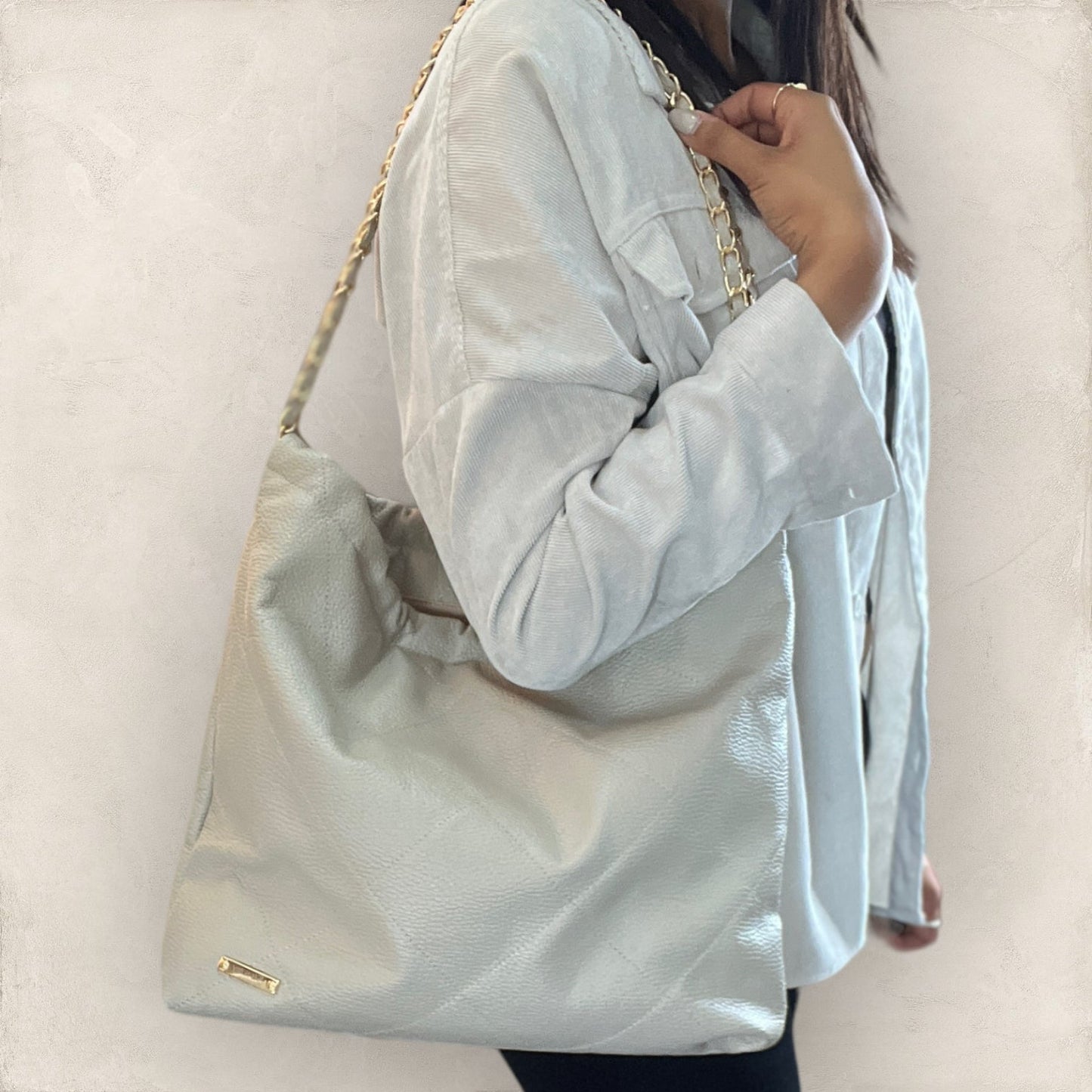 Bolsa Yamil Piel Perla