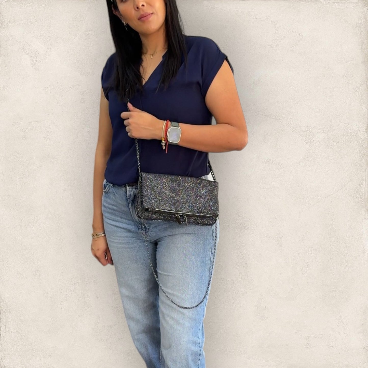 Bolsa Aruma Negro Brilloso