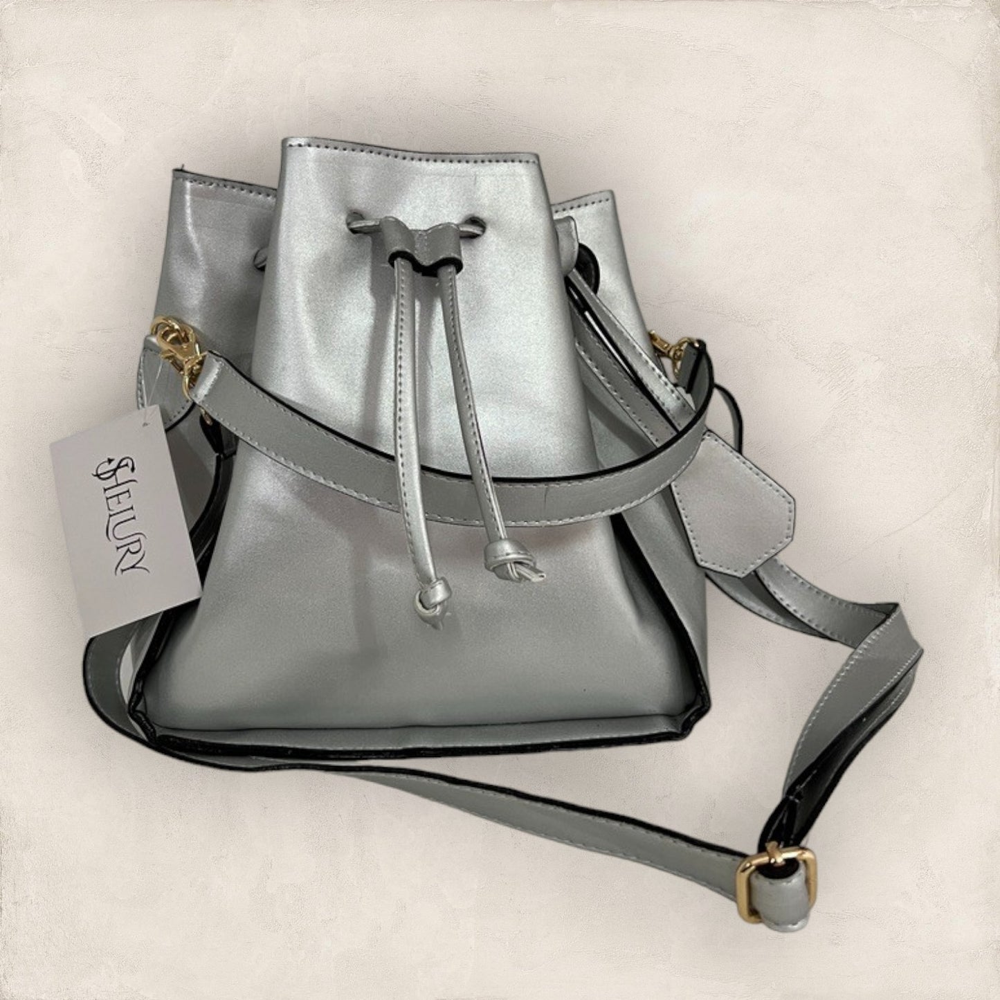 Bolsa bucket Plata Liso
